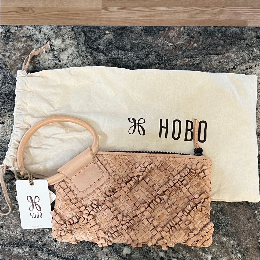 HOBO Woven Tan Clutch with Wristlet
